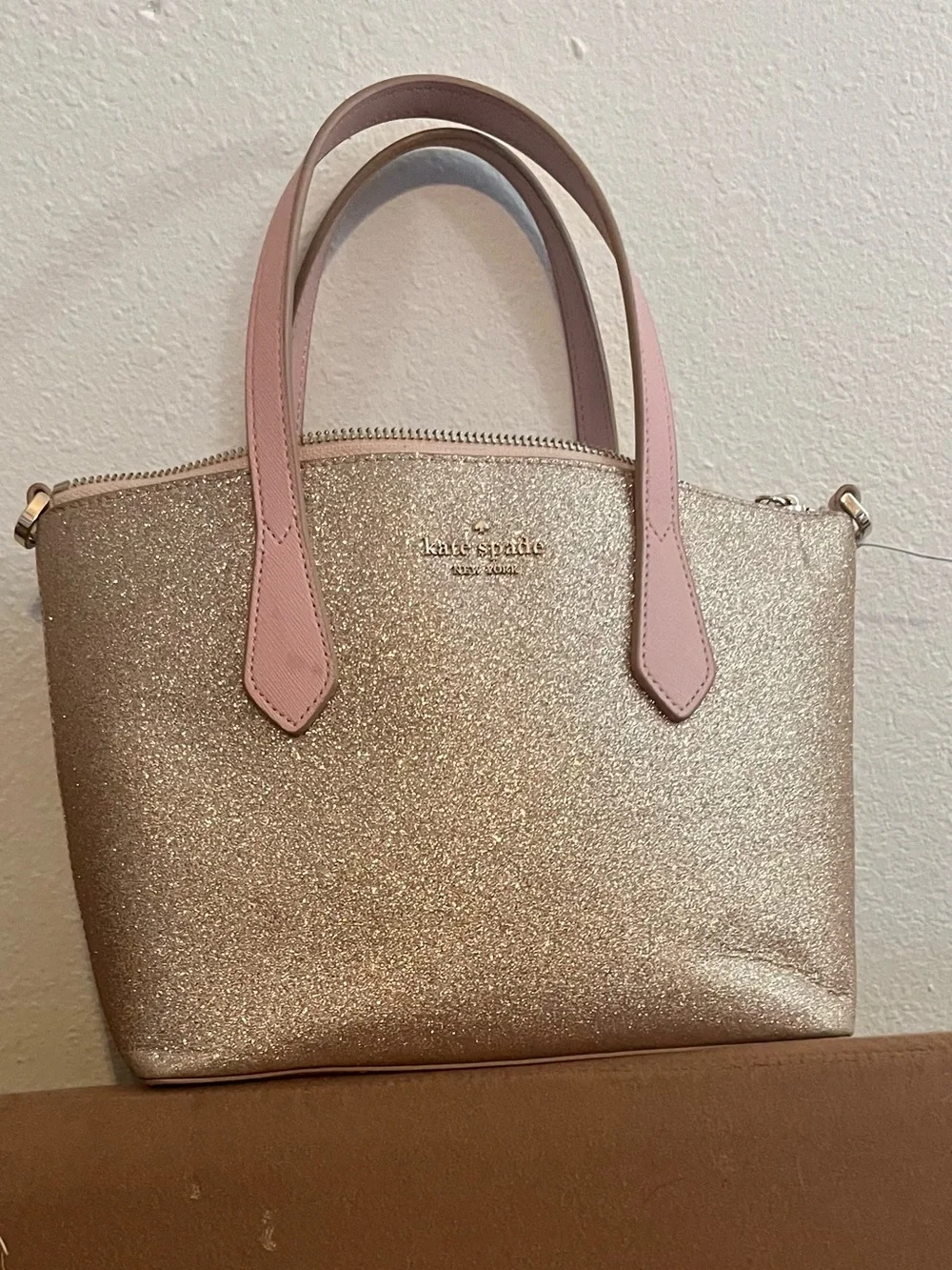 Authentic kate spade Rose Gold  Glitter Joeley Satchel  COA